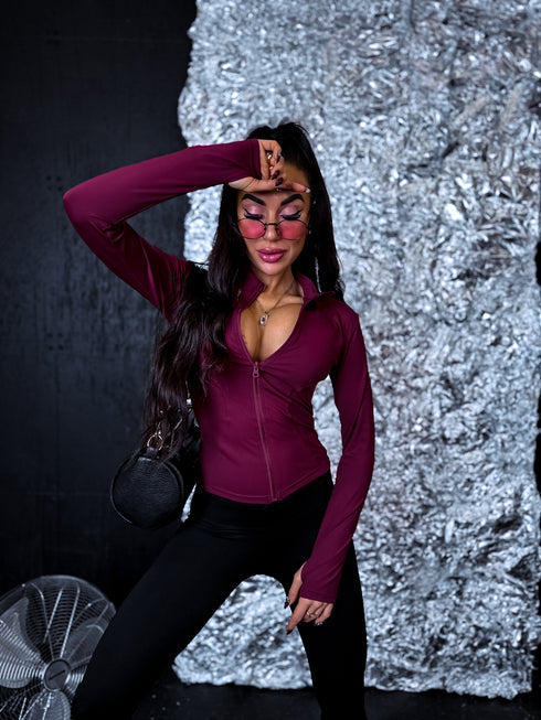 Elastic jacket "PILATES" - BORDO